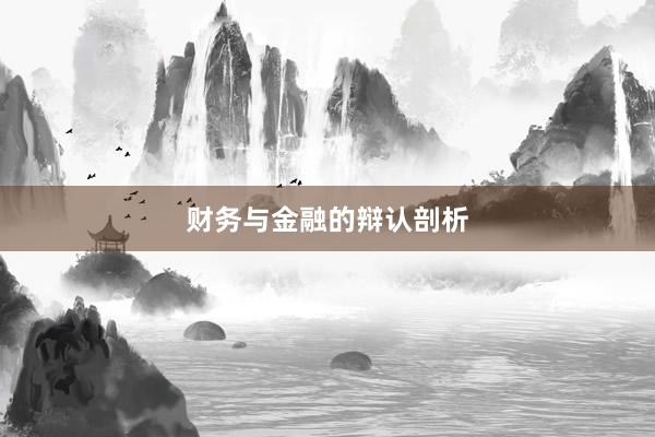 财务与金融的辩认剖析